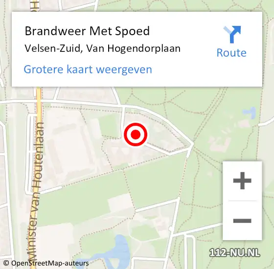 Locatie op kaart van de 112 melding: Brandweer Met Spoed Naar Velsen-Zuid, Van Hogendorplaan op 17 januari 2023 13:45