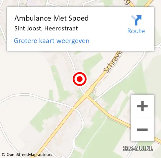 Locatie op kaart van de 112 melding: Ambulance Met Spoed Naar Sint Joost, Heerdstraat op 17 januari 2023 14:43