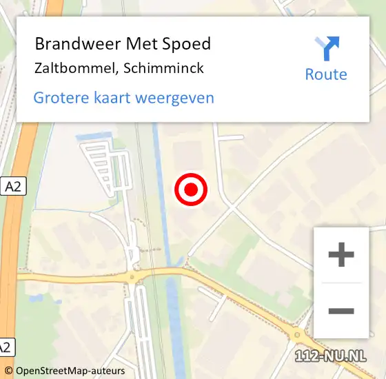 Locatie op kaart van de 112 melding: Brandweer Met Spoed Naar Zaltbommel, Schimminck op 17 januari 2023 14:51