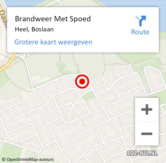 Locatie op kaart van de 112 melding: Brandweer Met Spoed Naar Heel, Boslaan op 17 januari 2023 15:13