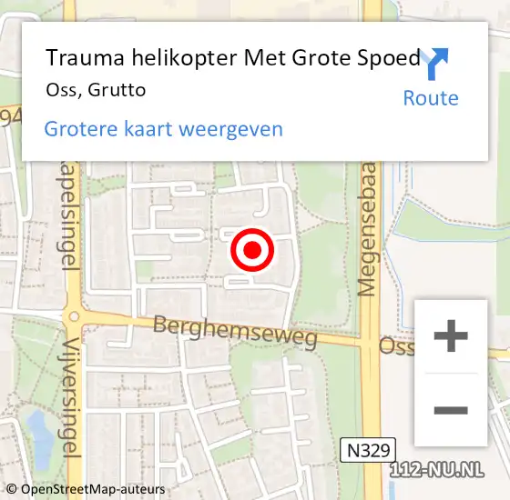 Locatie op kaart van de 112 melding: Trauma helikopter Met Grote Spoed Naar Oss, Grutto op 17 januari 2023 16:17