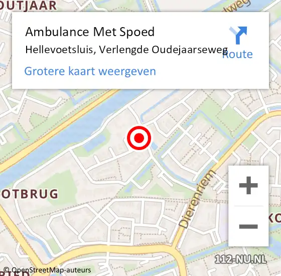 Locatie op kaart van de 112 melding: Ambulance Met Spoed Naar Hellevoetsluis, Verlengde Oudejaarseweg op 17 januari 2023 16:29