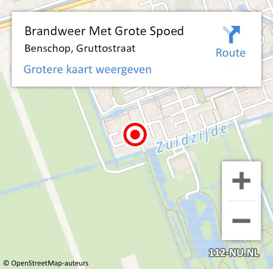 Locatie op kaart van de 112 melding: Brandweer Met Grote Spoed Naar Benschop, Gruttostraat op 17 januari 2023 16:30