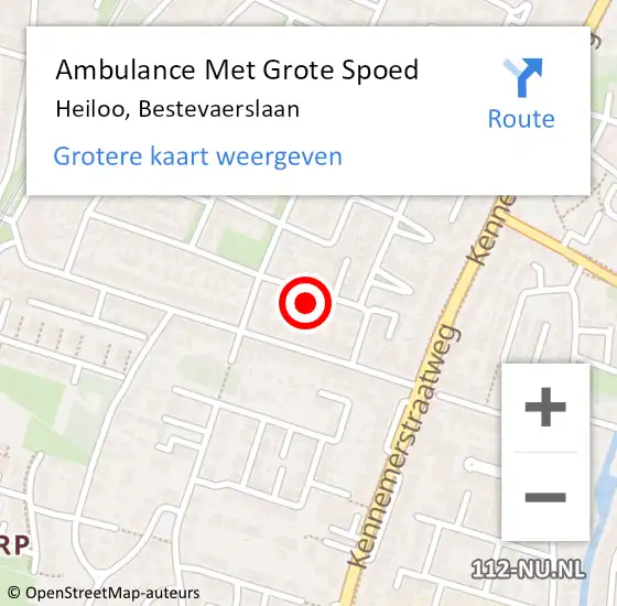 Locatie op kaart van de 112 melding: Ambulance Met Grote Spoed Naar Heiloo, Bestevaerslaan op 17 januari 2023 16:46