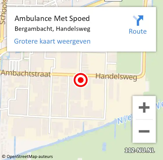 Locatie op kaart van de 112 melding: Ambulance Met Spoed Naar Bergambacht, Handelsweg op 17 januari 2023 16:51