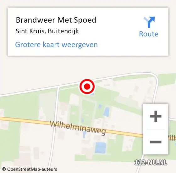 Locatie op kaart van de 112 melding: Brandweer Met Spoed Naar Sint Kruis, Buitendijk op 17 januari 2023 17:03
