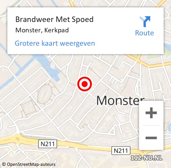 Locatie op kaart van de 112 melding: Brandweer Met Spoed Naar Monster, Kerkpad op 17 januari 2023 17:12