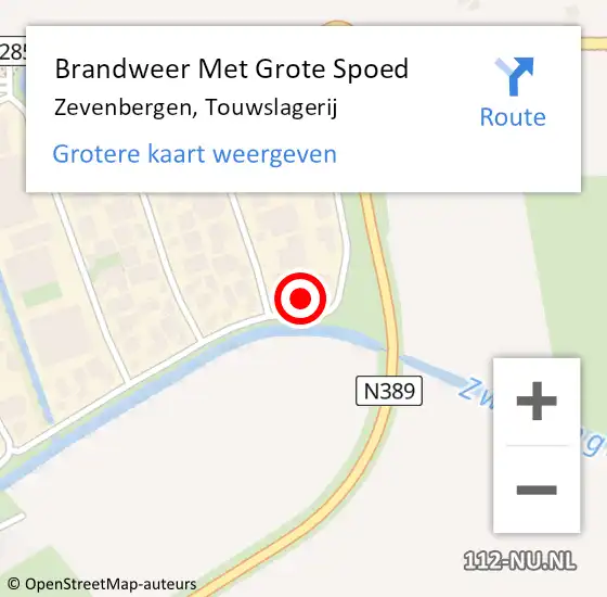 Locatie op kaart van de 112 melding: Brandweer Met Grote Spoed Naar Zevenbergen, Touwslagerij op 17 januari 2023 18:08