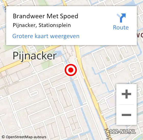 Locatie op kaart van de 112 melding: Brandweer Met Spoed Naar Pijnacker, Stationsplein op 17 januari 2023 18:35