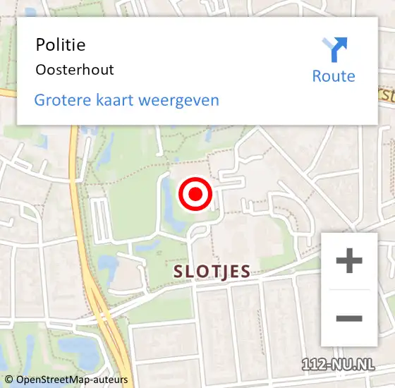 Locatie op kaart van de 112 melding: Politie Oosterhout op 17 januari 2023 19:06