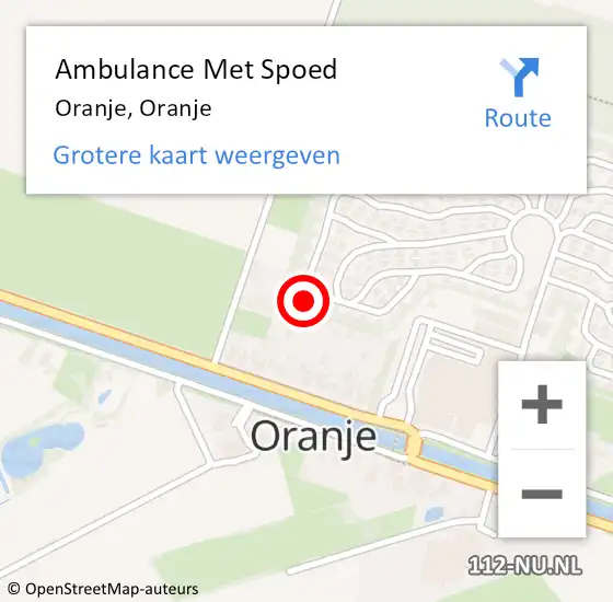 Locatie op kaart van de 112 melding: Ambulance Met Spoed Naar Oranje, Oranje op 17 januari 2023 19:11