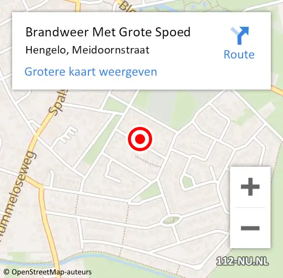 Locatie op kaart van de 112 melding: Brandweer Met Grote Spoed Naar Hengelo, Meidoornstraat op 17 januari 2023 19:28