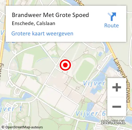 Locatie op kaart van de 112 melding: Brandweer Met Grote Spoed Naar Enschede, Calslaan op 17 januari 2023 19:49