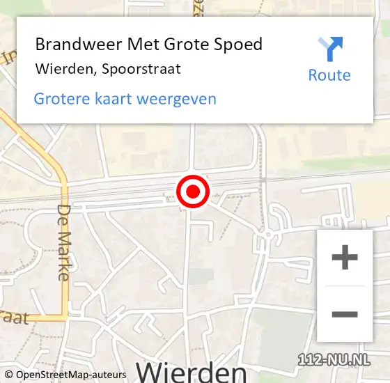 Locatie op kaart van de 112 melding: Brandweer Met Grote Spoed Naar Wierden, Spoorstraat op 17 januari 2023 20:00