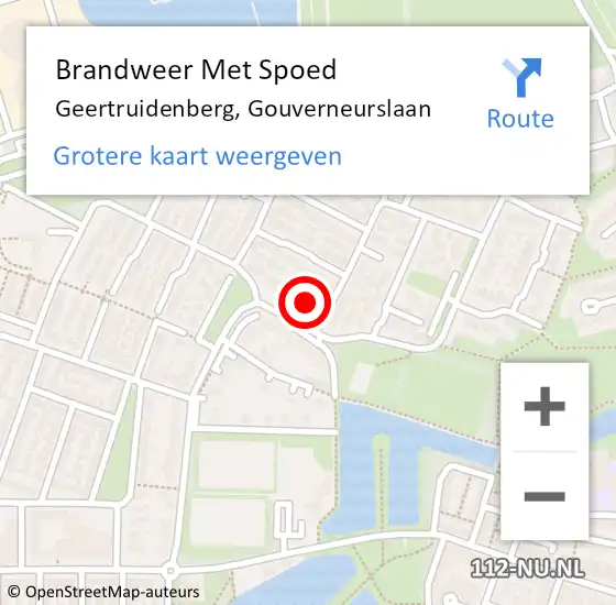 Locatie op kaart van de 112 melding: Brandweer Met Spoed Naar Geertruidenberg, Gouverneurslaan op 17 januari 2023 20:02