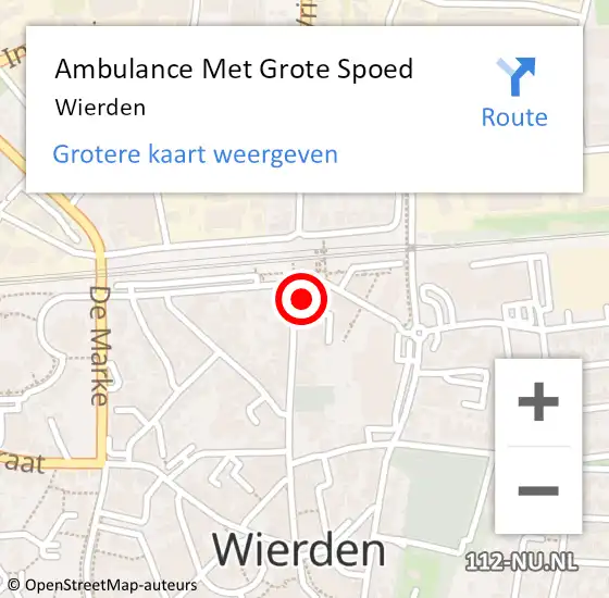 Locatie op kaart van de 112 melding: Ambulance Met Grote Spoed Naar Wierden op 17 januari 2023 20:06