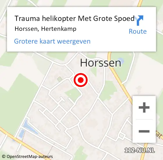 Locatie op kaart van de 112 melding: Trauma helikopter Met Grote Spoed Naar Horssen, Hertenkamp op 17 januari 2023 20:49