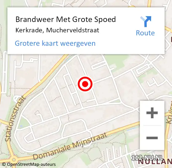 Locatie op kaart van de 112 melding: Brandweer Met Grote Spoed Naar Kerkrade, Mucherveldstraat op 17 januari 2023 21:15