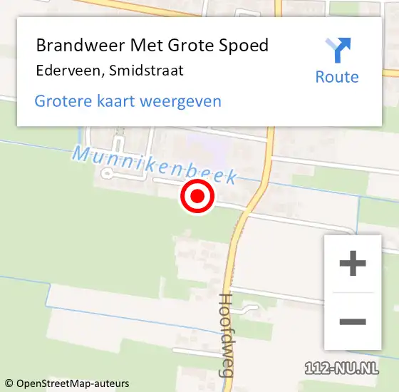 Locatie op kaart van de 112 melding: Brandweer Met Grote Spoed Naar Ederveen, Smidstraat op 17 januari 2023 21:35