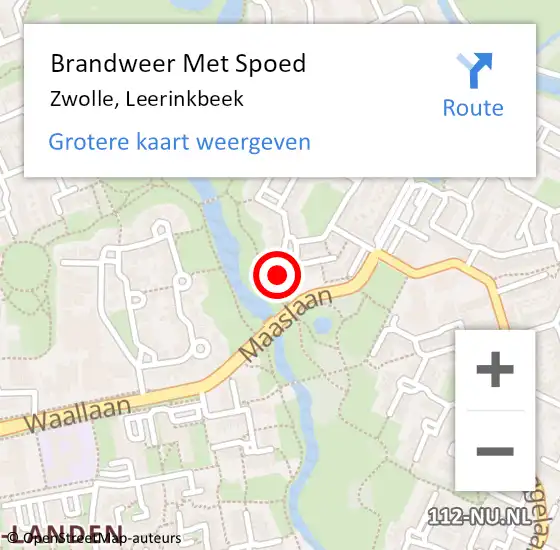 Locatie op kaart van de 112 melding: Brandweer Met Spoed Naar Zwolle, Leerinkbeek op 17 januari 2023 21:41