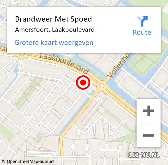 Locatie op kaart van de 112 melding: Brandweer Met Spoed Naar Amersfoort, Laakboulevard op 17 januari 2023 21:47