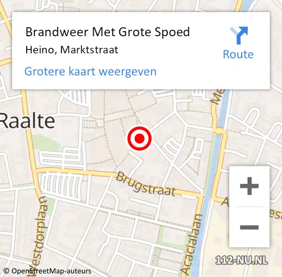 Locatie op kaart van de 112 melding: Brandweer Met Grote Spoed Naar Heino, Marktstraat op 17 januari 2023 22:45