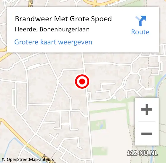 Locatie op kaart van de 112 melding: Brandweer Met Grote Spoed Naar Heerde, Bonenburgerlaan op 18 januari 2023 00:32