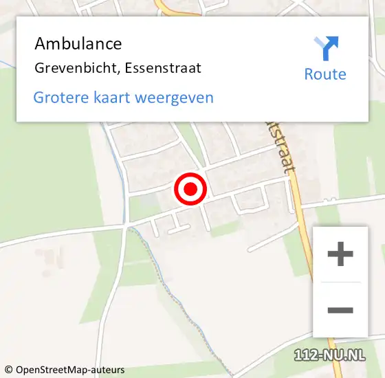 Locatie op kaart van de 112 melding: Ambulance Grevenbicht, Essenstraat op 12 augustus 2014 14:42