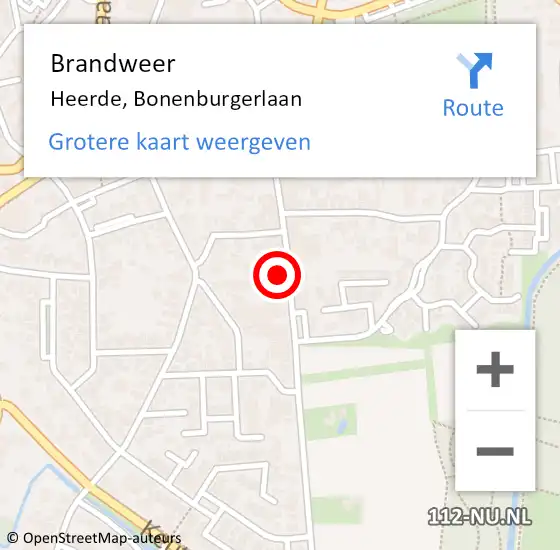 Locatie op kaart van de 112 melding: Brandweer Heerde, Bonenburgerlaan op 18 januari 2023 01:10
