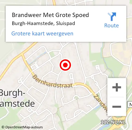 Locatie op kaart van de 112 melding: Brandweer Met Grote Spoed Naar Burgh-Haamstede, Sluispad op 18 januari 2023 01:17