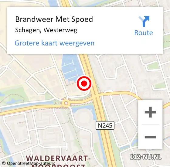 Locatie op kaart van de 112 melding: Brandweer Met Spoed Naar Schagen, Westerweg op 18 januari 2023 03:42