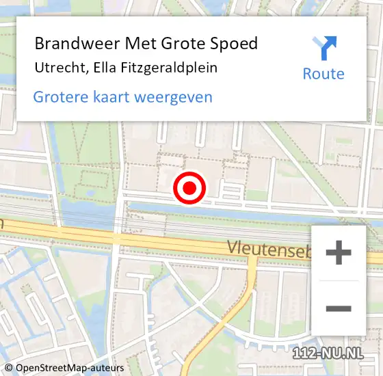 Locatie op kaart van de 112 melding: Brandweer Met Grote Spoed Naar Utrecht, Ella Fitzgeraldplein op 18 januari 2023 04:34