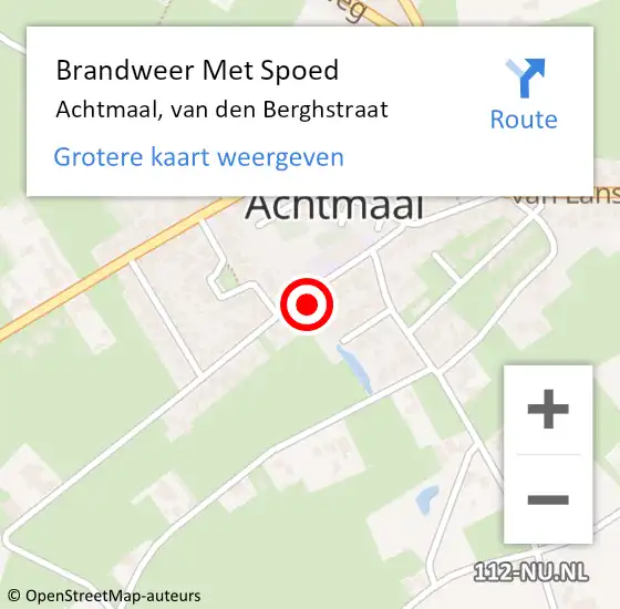 Locatie op kaart van de 112 melding: Brandweer Met Spoed Naar Achtmaal, van den Berghstraat op 18 januari 2023 06:12