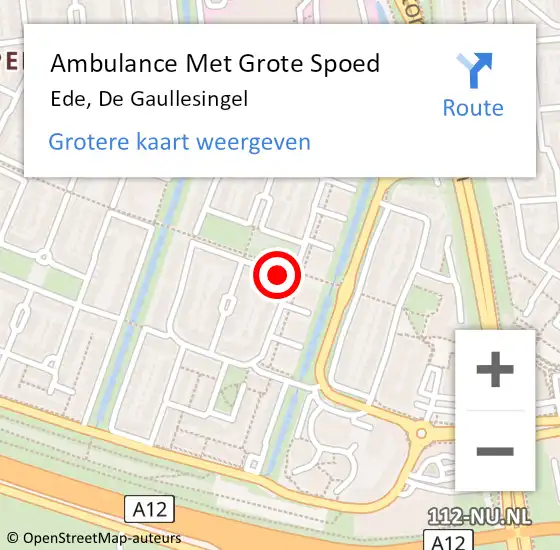 Locatie op kaart van de 112 melding: Ambulance Met Grote Spoed Naar Ede, De Gaullesingel op 18 januari 2023 07:24