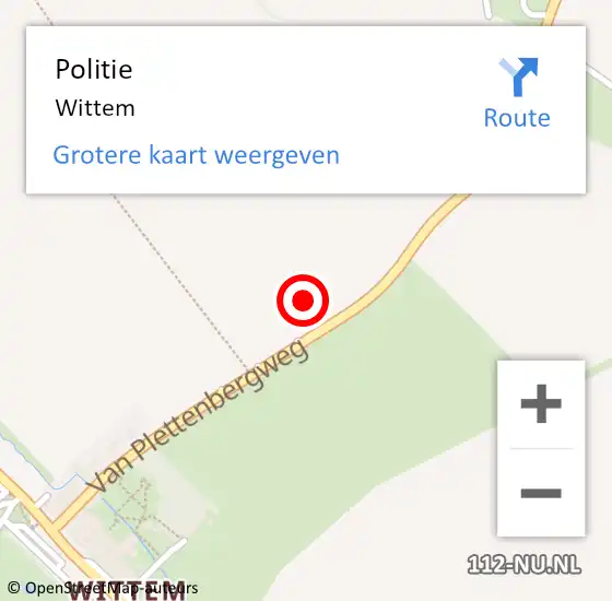 Locatie op kaart van de 112 melding: Politie Wittem op 18 januari 2023 07:27