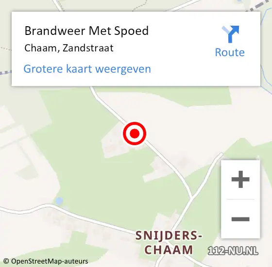 Locatie op kaart van de 112 melding: Brandweer Met Spoed Naar Chaam, Zandstraat op 11 oktober 2013 11:28