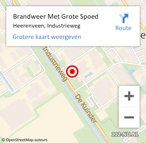 Locatie op kaart van de 112 melding: Brandweer Met Grote Spoed Naar Heerenveen, Industrieweg op 18 januari 2023 08:45