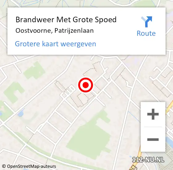 Locatie op kaart van de 112 melding: Brandweer Met Grote Spoed Naar Oostvoorne, Patrijzenlaan op 18 januari 2023 09:24