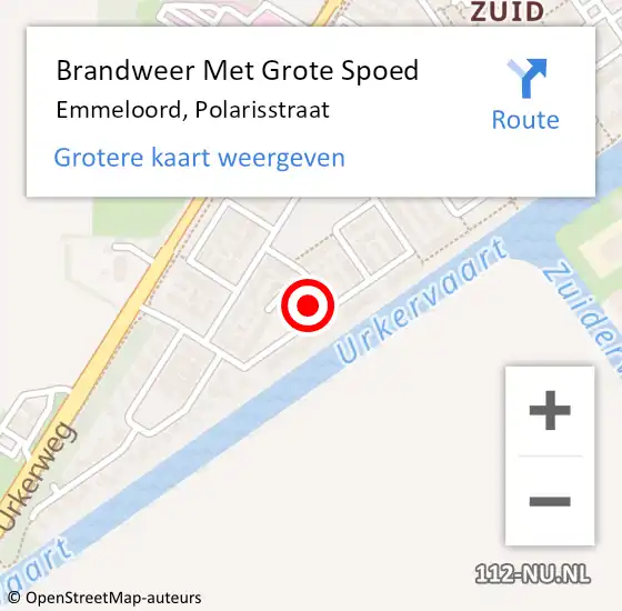 Locatie op kaart van de 112 melding: Brandweer Met Grote Spoed Naar Emmeloord, Polarisstraat op 18 januari 2023 09:27