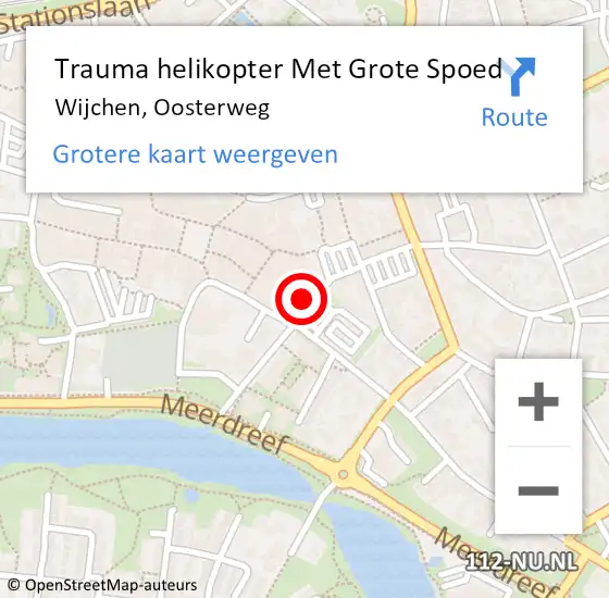 Locatie op kaart van de 112 melding: Trauma helikopter Met Grote Spoed Naar Wijchen, Oosterweg op 18 januari 2023 09:31