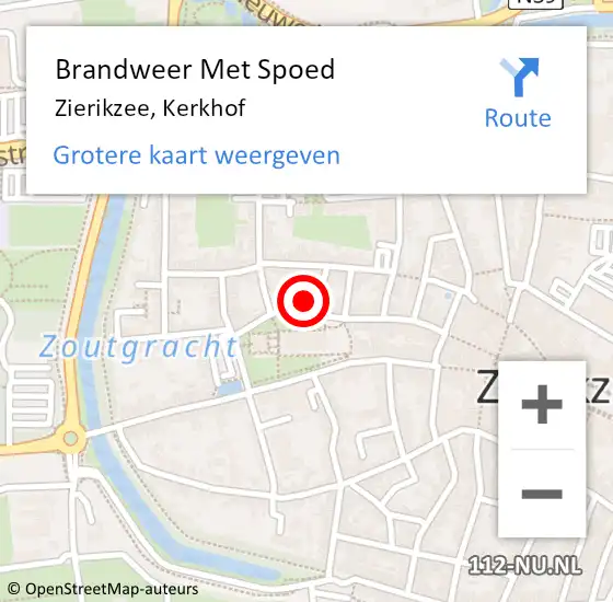 Locatie op kaart van de 112 melding: Brandweer Met Spoed Naar Zierikzee, Kerkhof op 18 januari 2023 09:46