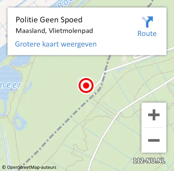 Locatie op kaart van de 112 melding: Politie Geen Spoed Naar Maasland, Vlietmolenpad op 18 januari 2023 09:50