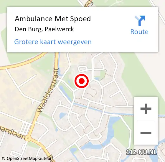 Locatie op kaart van de 112 melding: Ambulance Met Spoed Naar Den Burg, Paelwerck op 18 januari 2023 10:10