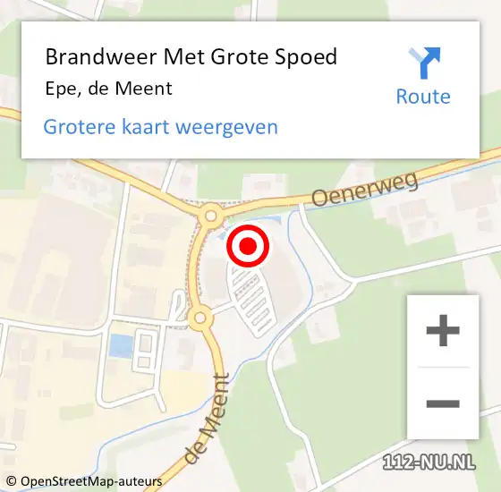 Locatie op kaart van de 112 melding: Brandweer Met Grote Spoed Naar Epe, de Meent op 18 januari 2023 10:13