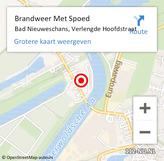 Locatie op kaart van de 112 melding: Brandweer Met Spoed Naar Bad Nieuweschans, Verlengde Hoofdstraat op 18 januari 2023 10:29