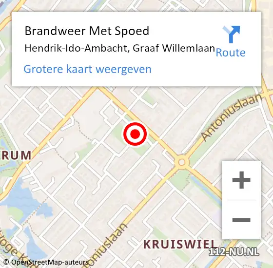 Locatie op kaart van de 112 melding: Brandweer Met Spoed Naar Hendrik-Ido-Ambacht, Graaf Willemlaan op 18 januari 2023 10:47