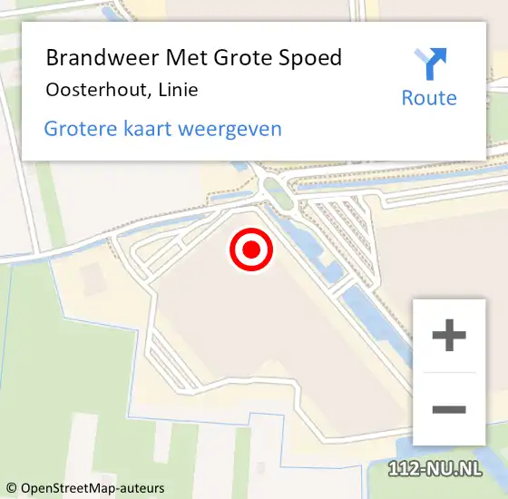 Locatie op kaart van de 112 melding: Brandweer Met Grote Spoed Naar Oosterhout, Linie op 18 januari 2023 10:58