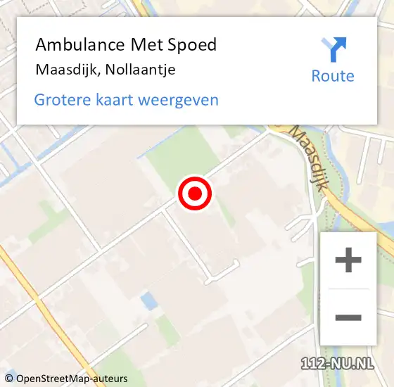 Locatie op kaart van de 112 melding: Ambulance Met Spoed Naar Maasdijk, Nollaantje op 18 januari 2023 11:11
