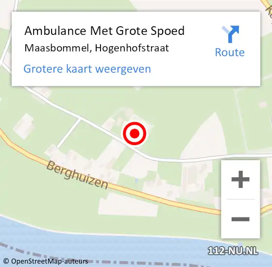 Locatie op kaart van de 112 melding: Ambulance Met Grote Spoed Naar Maasbommel, Hogenhofstraat op 18 januari 2023 11:14