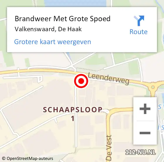 Locatie op kaart van de 112 melding: Brandweer Met Grote Spoed Naar Valkenswaard, De Haak op 18 januari 2023 11:52